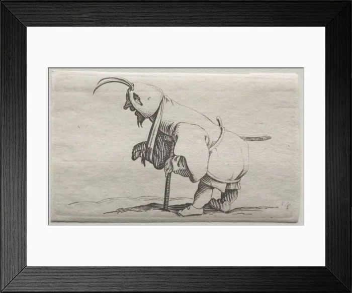 Framed Print : Cripple with a Hood. Creator: Jacques Callot (French, 1592-1635) Framed Print : Cripple with a Hood. Creator: Jacques Callot (French, 1592-1635)