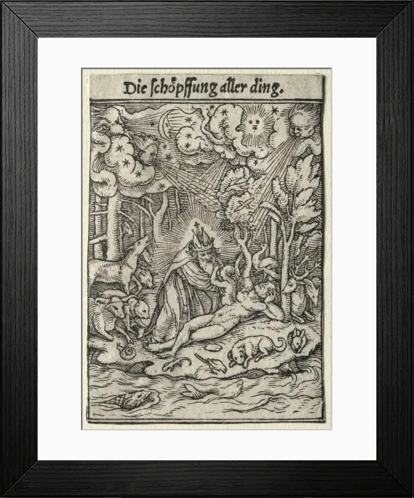 Framed Print : Dance of Death: The Creation. Creator: Hans Holbein (German, 1497 / 98-1543) Framed Print : Dance of Death: The Creation. Creator: Hans Holbein (German, 1497 / 98-1543)