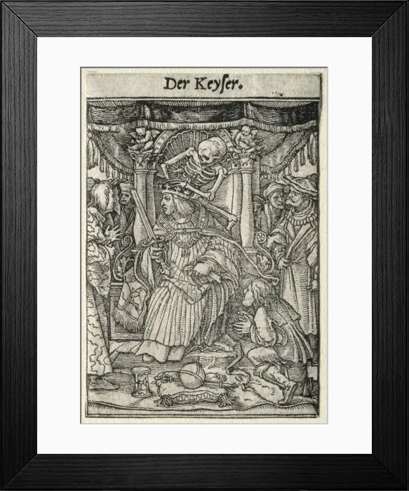 Framed Print : Dance of Death: The Emperor. Creator: Hans Holbein (German, 1497 / 98-1543) Framed Print : Dance of Death: The Emperor. Creator: Hans Holbein (German, 1497 / 98-1543)