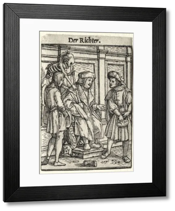 Framed Print : Dance of Death: The Judge. Creator: Hans Holbein (German, 1497 / 98-1543) Framed Print : Dance of Death: The Judge. Creator: Hans Holbein (German, 1497 / 98-1543)