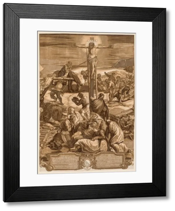 Framed Print : Crucifixion, 1741. Creator: John Baptist Jackson (British, 1701-c. 1780) Framed Print : Crucifixion, 1741. Creator: John Baptist Jackson (British, 1701-c. 1780)