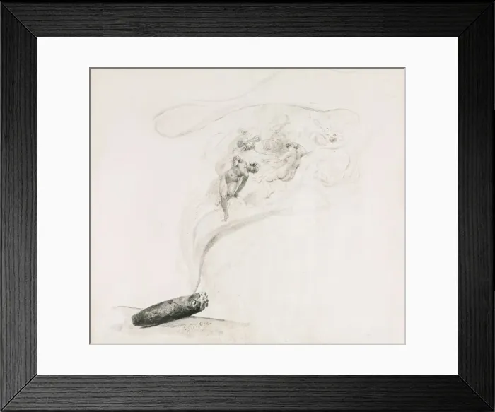 Framed Print : Dans la Fume, 1800s. Creator: Jehan-Georges Vibert (French, 1840-1902) Framed Print : Dans la Fume, 1800s. Creator: Jehan-Georges Vibert (French, 1840-1902)