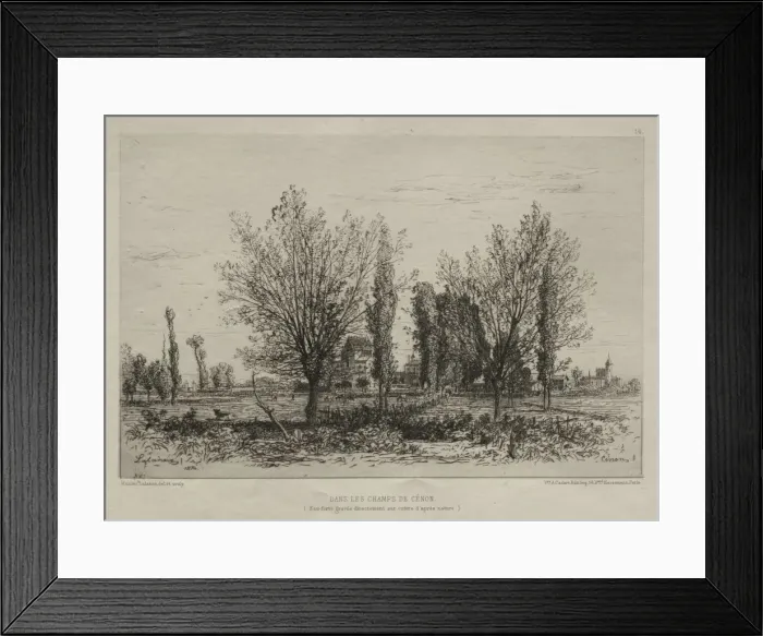 Framed Print : Dans les Champs de Cenon, 1876. Creator: Maxime Lalanne (French, 1827-1886)