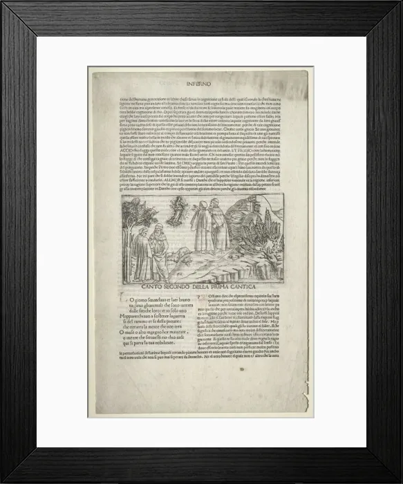 Framed Print : Dante and Virgil with the Vision of Beatrice, c. 1481-1485. Creator: Baccio Baldini (Italian, c Framed Print : Dante and Virgil with the Vision of Beatrice, c. 1481-1485. Creator: Baccio Baldini (Italian, c