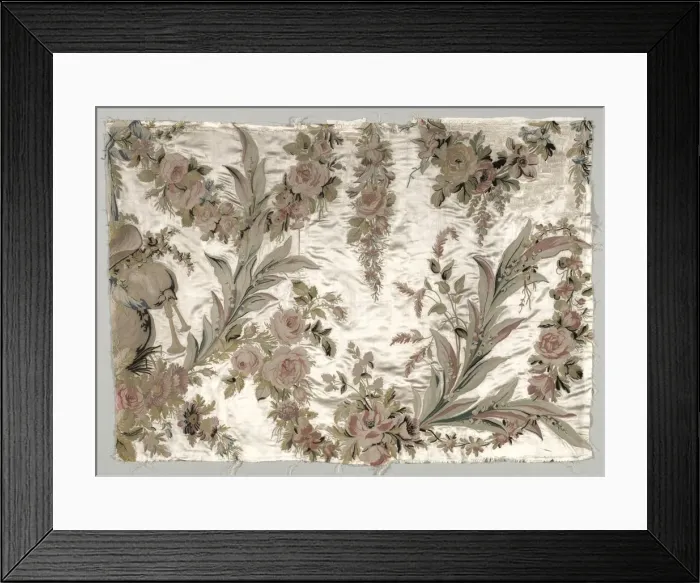 Framed Print : Coverlet Fragment, c. 1760-1770. Creator: Philippe de Lasalle (French, 1723-1805) Framed Print : Coverlet Fragment, c. 1760-1770. Creator: Philippe de Lasalle (French, 1723-1805)