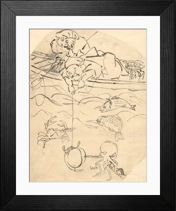 Framed Print : Daikoku and Ebisu, Two of the Seven Gods of Happiness. Creator: Utagawa Kuniyoshi (Japanese Framed Print : Daikoku and Ebisu, Two of the Seven Gods of Happiness. Creator: Utagawa Kuniyoshi (Japanese
