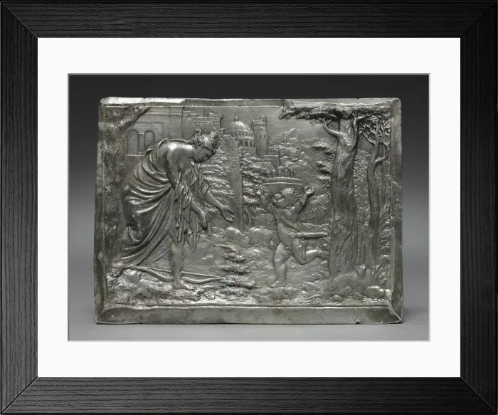Framed Print : Cupid Complaining to Venus, c. 1540-1546. Creator: Peter Flotner (German, 1485-1546) Framed Print : Cupid Complaining to Venus, c. 1540-1546. Creator: Peter Flotner (German, 1485-1546)