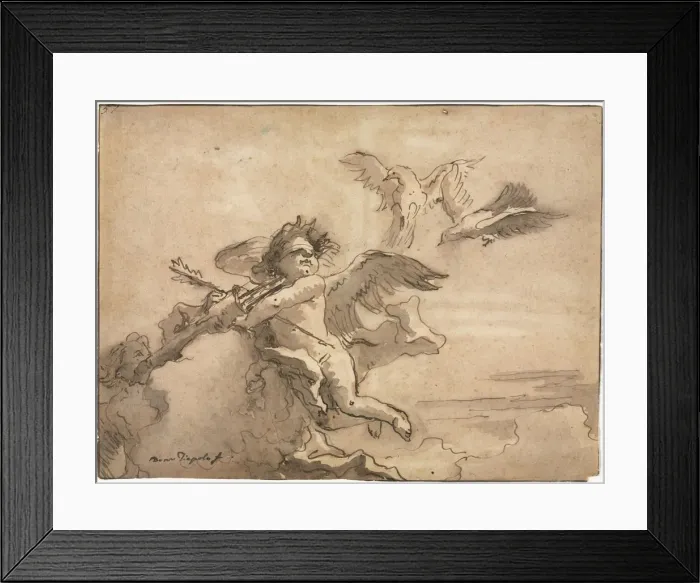 Framed Print : Cupid Blindfolded and Two Doves, 1757 or after. Creator: Giovanni Domenico Tiepolo (Italian Framed Print : Cupid Blindfolded and Two Doves, 1757 or after. Creator: Giovanni Domenico Tiepolo (Italian