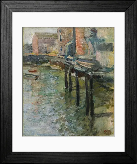 Framed Print : Deserted Wharf (The Old Mill at Cos Cob), c. 1900-1902. Creator: John Henry Twachtman (American Framed Print : Deserted Wharf (The Old Mill at Cos Cob), c. 1900-1902. Creator: John Henry Twachtman (American