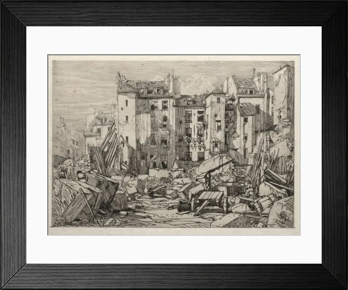 Framed Print : Demolition of Old Houses in Paris, 1862. Creator: Maxime Lalanne (French, 1827-1886) Framed Print : Demolition of Old Houses in Paris, 1862. Creator: Maxime Lalanne (French, 1827-1886)
