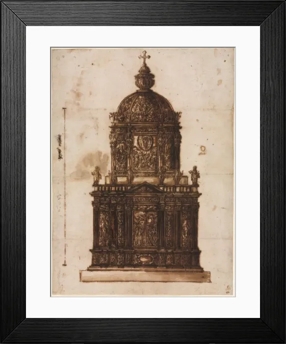 Framed Print : Design for a Ciborium, 1600s. Creator: Fantoni Family Workshop (Italian) Framed Print : Design for a Ciborium, 1600s. Creator: Fantoni Family Workshop (Italian)