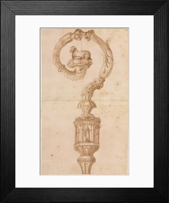 Framed Print : Design for a Crozier, mid 1500s. Creator: Luzio Romano (Italian, active 1528-75) Framed Print : Design for a Crozier, mid 1500s. Creator: Luzio Romano (Italian, active 1528-75)