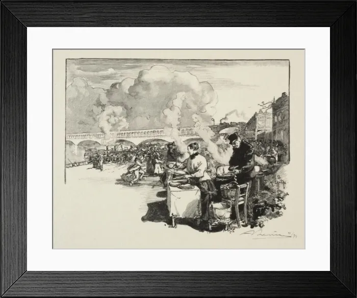 Framed Print : Debarcadere des bateaux-omnibus. Creator: Auguste Louis Lepere (French, 1849-1918) Framed Print : Debarcadere des bateaux-omnibus. Creator: Auguste Louis Lepere (French, 1849-1918)