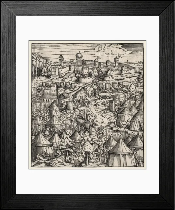 Framed Print : Der Weisskunig (The White King): The Siege of Padua, 1512-1515. Creator: Hans Burgkmair (German Framed Print : Der Weisskunig (The White King): The Siege of Padua, 1512-1515. Creator: Hans Burgkmair (German