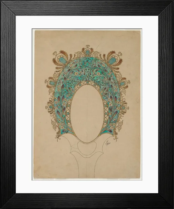 Framed Print : Designs for a Hand Mirror, c. 1900-1902. Creator: Felix Bracquemond (French, 1833-1914) Framed Print : Designs for a Hand Mirror, c. 1900-1902. Creator: Felix Bracquemond (French, 1833-1914)