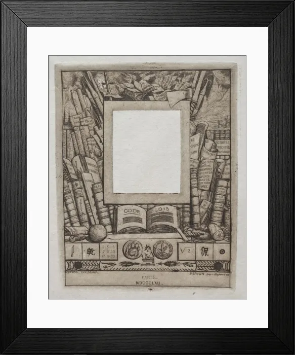 Framed Print : Design for a Frame for the Portrait of Armand Gueraud, 1862. Creator: Charles Meryon (French Framed Print : Design for a Frame for the Portrait of Armand Gueraud, 1862. Creator: Charles Meryon (French