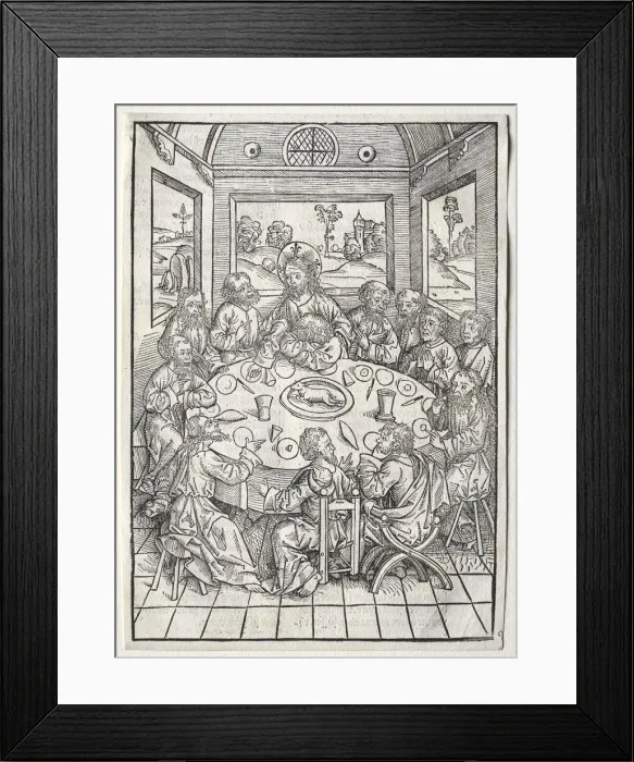 Framed Print : Der Schatzbehalter: The Last Supper, 1491. Creator: Michael Wolgemut (German, 1434-1519)