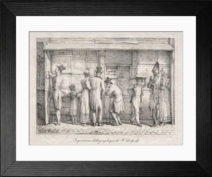 Framed Print : Delpech Lithographic Print Shop, c. 1818. Creator: Carle Vernet (French, 1758-1836) Framed Print : Delpech Lithographic Print Shop, c. 1818. Creator: Carle Vernet (French, 1758-1836)