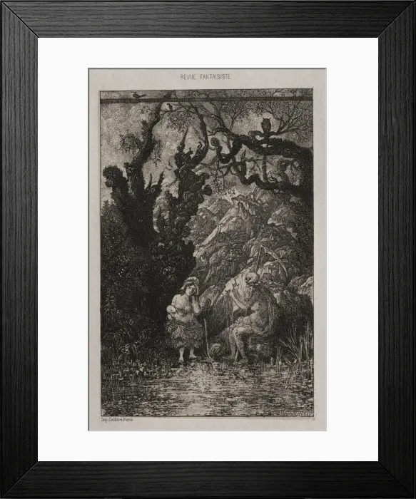 Framed Print : Death and the Young Mother, 1861. Creator: Rodolphe Bresdin (French, 1822-1885); Auguste Framed Print : Death and the Young Mother, 1861. Creator: Rodolphe Bresdin (French, 1822-1885); Auguste