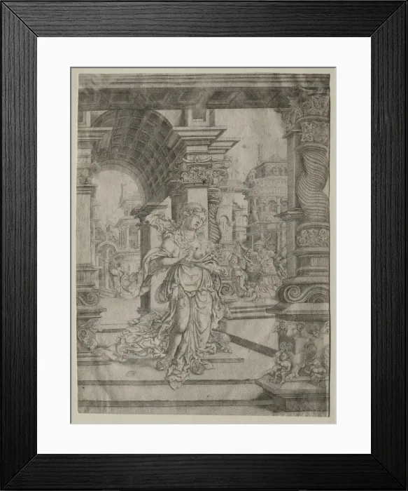 Framed Print : Death of Lucretia. Creator: Frans Crabbe van Esplegem (Flemish, c. 1480-1552) Framed Print : Death of Lucretia. Creator: Frans Crabbe van Esplegem (Flemish, c. 1480-1552)