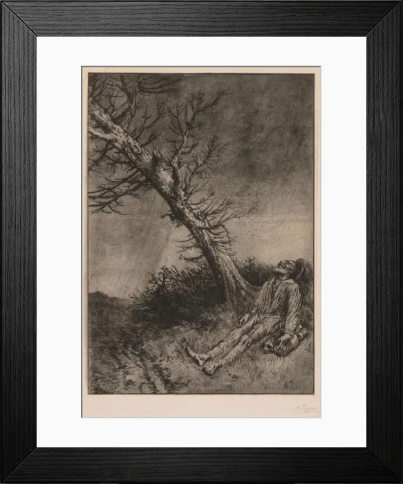 Framed Print : Death of the Vagabond. Creator: Alphonse Legros (French, 1837-1911) Framed Print : Death of the Vagabond. Creator: Alphonse Legros (French, 1837-1911)