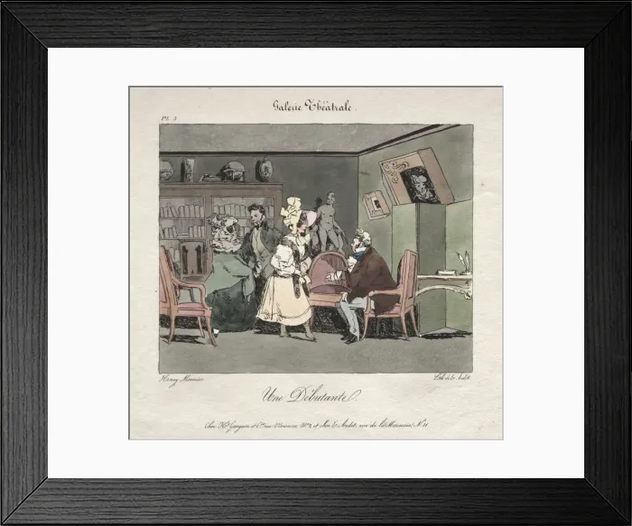 Framed Print : Debutante. Creator: Henry Bonaventure Monnier (French, 1805-1877) Framed Print : Debutante. Creator: Henry Bonaventure Monnier (French, 1805-1877)