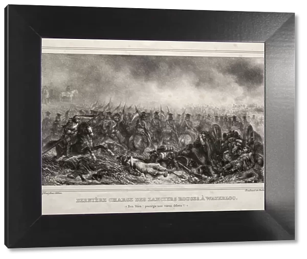Derniere Charge des Lanciers Rouges a Waterloo. Creator: Auguste Raffet (French