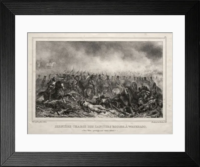 Framed Print : Derniere Charge des Lanciers Rouges a Waterloo. Creator: Auguste Raffet (French Framed Print : Derniere Charge des Lanciers Rouges a Waterloo. Creator: Auguste Raffet (French