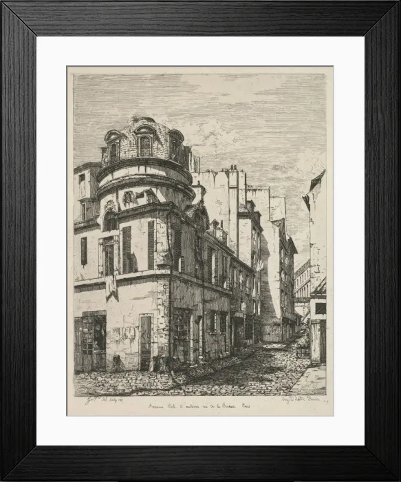 Framed Print : Eaux-Fortes sur le Vieux Paris: Ancienne ecole de medecine rue de la Bucherie