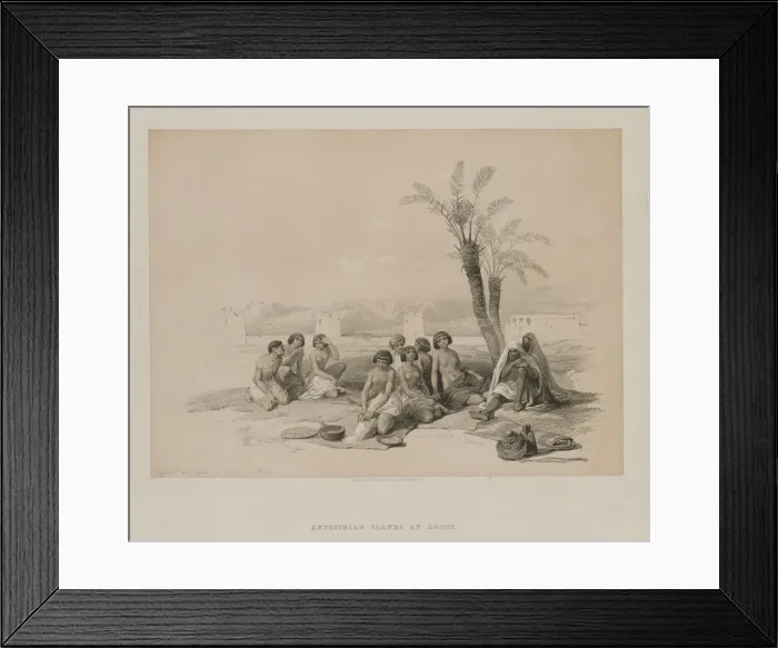 Framed Print : Egypt and Nubia, Volume I: Abyssinian Slaves Resting at Korti-Nubia, 1847. Creator Framed Print : Egypt and Nubia, Volume I: Abyssinian Slaves Resting at Korti-Nubia, 1847. Creator