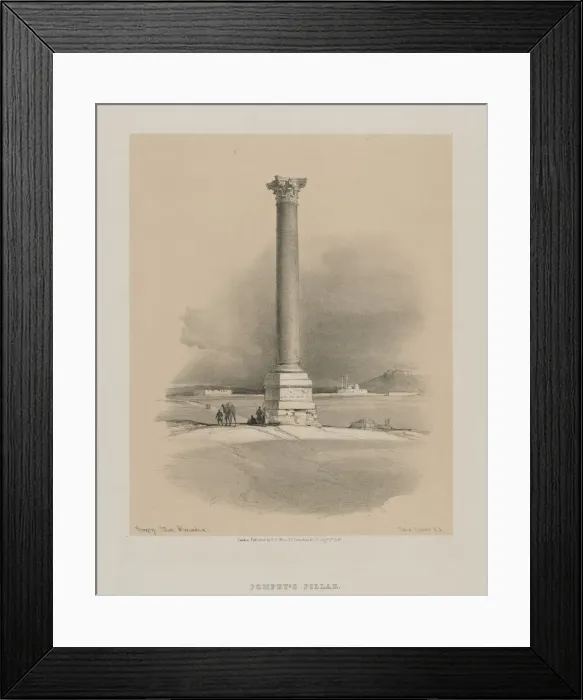 Framed Print : Egypt and Nubia, Volume I: Pompeys Pillar, Alexandria, 1846. Creator: Louis Haghe (British
