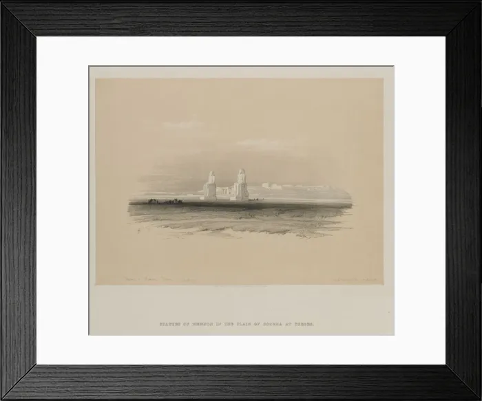 Framed Print : Egypt and Nubia, Volume I: Statues of Memnon, Thebes, 1846. Creator: Louis Haghe (British Framed Print : Egypt and Nubia, Volume I: Statues of Memnon, Thebes, 1846. Creator: Louis Haghe (British