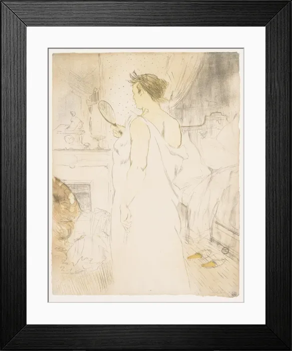 Framed Print : Elles: Woman with a Hand Mirror, 1896. Creator: Henri de Toulouse-Lautrec (French, 1864-1901) Framed Print : Elles: Woman with a Hand Mirror, 1896. Creator: Henri de Toulouse-Lautrec (French, 1864-1901)