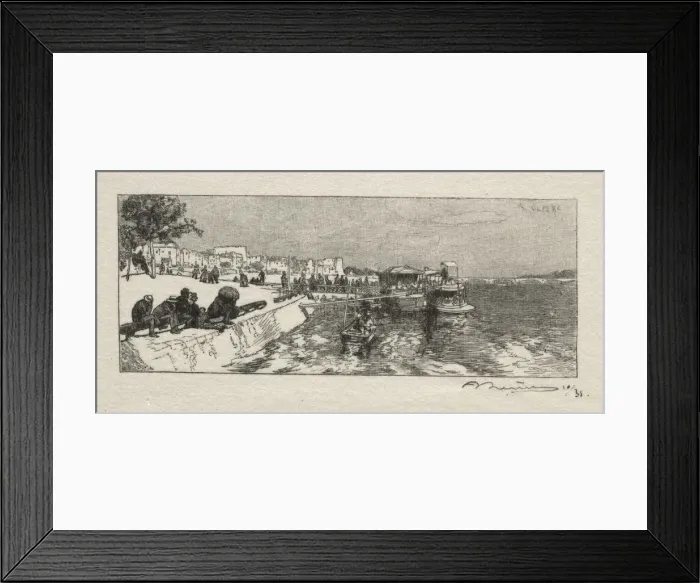 Framed Print : Embarcadere a Bercy. Creator: Auguste Louis Lepere (French, 1849-1918)