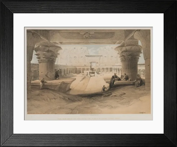 Framed Print : Egypt and Nubia, Volume I: View from Under the Portico of the Temple of Edfou, Upper Egypt, 1847 Framed Print : Egypt and Nubia, Volume I: View from Under the Portico of the Temple of Edfou, Upper Egypt, 1847
