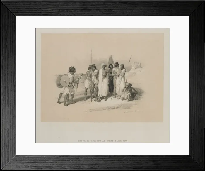 Framed Print : Egypt and Nubia, Volume II: Group of Nubians-Wady Kardasey, 1847. Creator: Louis Haghe (British Framed Print : Egypt and Nubia, Volume II: Group of Nubians-Wady Kardasey, 1847. Creator: Louis Haghe (British