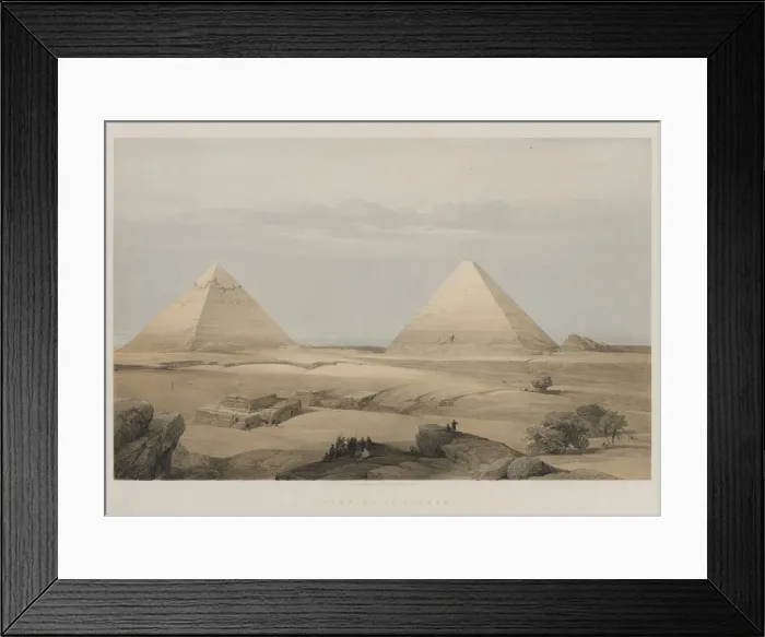 Framed Print : Egypt and Nubia, Volume II: Pyramids of Geezeh, 1848. Creator: Louis Haghe (British, 1806-1885); F