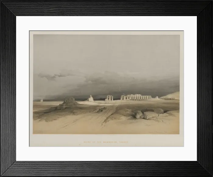 Framed Print : Egypt and Nubia, Volume II: Ruins of Memnonium, Thebes, 1847. Creator: Louis Haghe (British Framed Print : Egypt and Nubia, Volume II: Ruins of Memnonium, Thebes, 1847. Creator: Louis Haghe (British