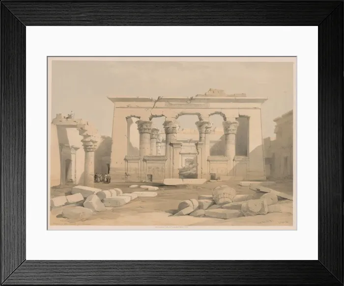 Framed Print : Egypt and Nubia: Volume I - No. 28, Portico of the Temple of Kalabshi, 1838. Creator