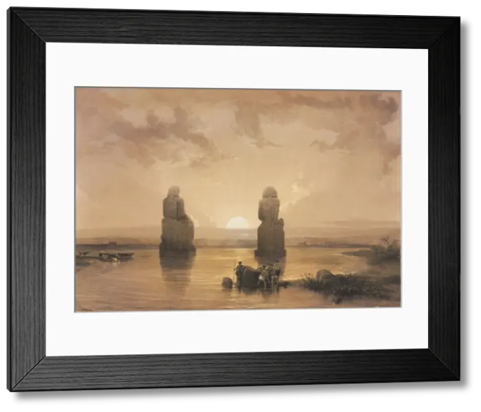 Framed Print : Egypt and Nubia, Volume II: Statues of Memnon at Thebes, during the Inundation, 1848 Framed Print : Egypt and Nubia, Volume II: Statues of Memnon at Thebes, during the Inundation, 1848