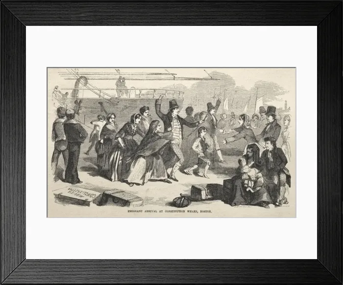 Framed Print : Emigrant Arrival at Constitution Wharf, Boston, 1857. Creator: Winslow Homer (American, 1836-1910) Framed Print : Emigrant Arrival at Constitution Wharf, Boston, 1857. Creator: Winslow Homer (American, 1836-1910)