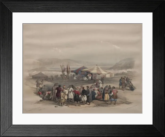 Framed Print : Encampment of Pilgrims, Jericho, 1839. Creator: David Roberts (British, 1796-1864)