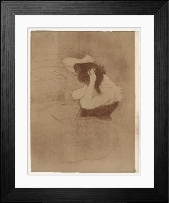 Framed Print : Elles: Woman Combing Her Hair, 1896. Creator: Henri de Toulouse-Lautrec (French, 1864-1901) Framed Print : Elles: Woman Combing Her Hair, 1896. Creator: Henri de Toulouse-Lautrec (French, 1864-1901)
