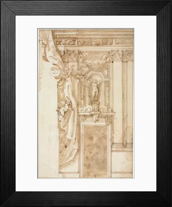 Framed Print : Elevation for Wall Decoration, c. 1550. Creator: Unknown Framed Print : Elevation for Wall Decoration, c. 1550. Creator: Unknown