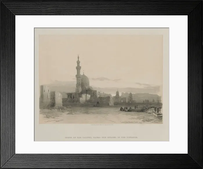 Framed Print : Egypt and Nubia, Volume III: Tombs of the Caliphs, Cairo, 1848. Creator: Louis Haghe (British Framed Print : Egypt and Nubia, Volume III: Tombs of the Caliphs, Cairo, 1848. Creator: Louis Haghe (British