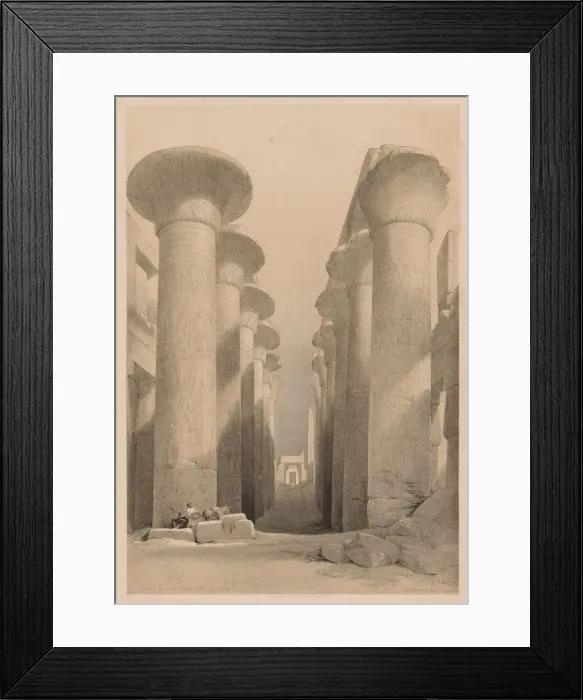 Framed Print : Egypt and Nubia: Volume I - No. 20, Great Hall at Karnak, Thebes, 1838. Creator: Louis Haghe Framed Print : Egypt and Nubia: Volume I - No. 20, Great Hall at Karnak, Thebes, 1838. Creator: Louis Haghe