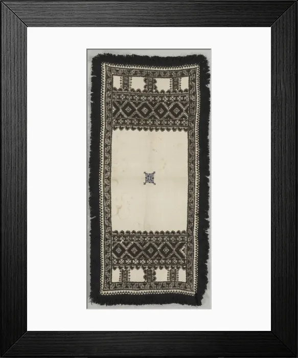 Framed Print : Embroidered Mat or a Panos de Ofrenda, 19th century. Creator: Unknown Framed Print : Embroidered Mat or a Panos de Ofrenda, 19th century. Creator: Unknown