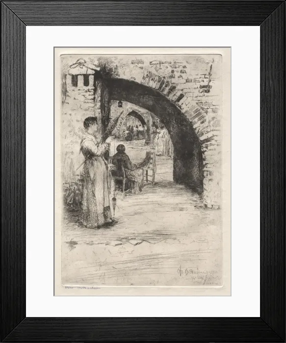 Framed Print : Etchings of Venice: Net Makers, 1881. Creator: Otto H. Bacher (American, 1856-1909) Framed Print : Etchings of Venice: Net Makers, 1881. Creator: Otto H. Bacher (American, 1856-1909)