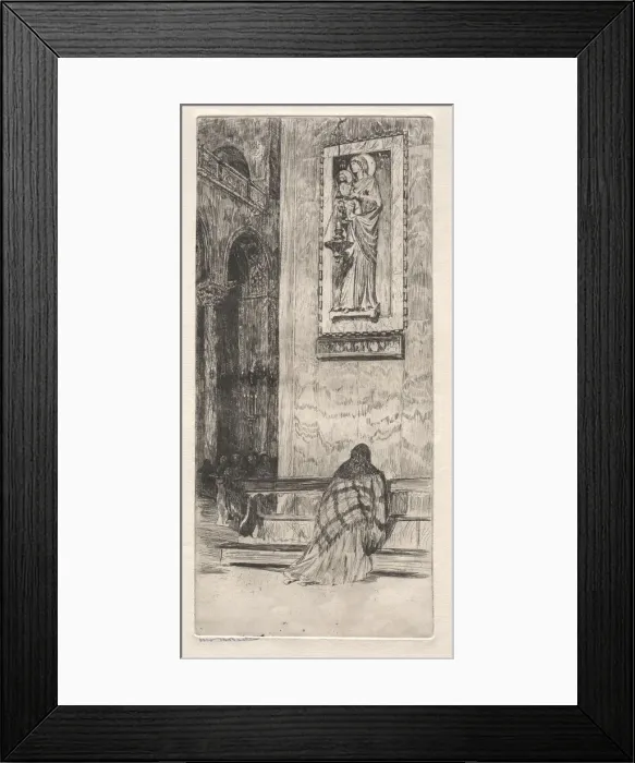 Framed Print : Etchings of Venice: St. Marks, 19th century. Creator: Otto H. Bacher (American, 1856-1909)