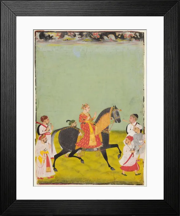 Framed Print : Equestrian Raj Singh II, son of Pratap Singh (r. 1752-55), c. 1760. Creator: Unknown Framed Print : Equestrian Raj Singh II, son of Pratap Singh (r. 1752-55), c. 1760. Creator: Unknown